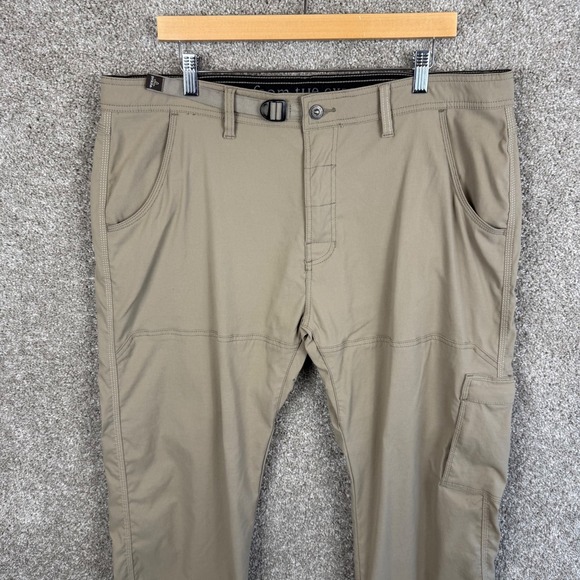 Prana Zion Mens Size 40x30 Khaki Stretch‎ Utility Cargo Pants Outdoor Adventure - Picture 9 of 9